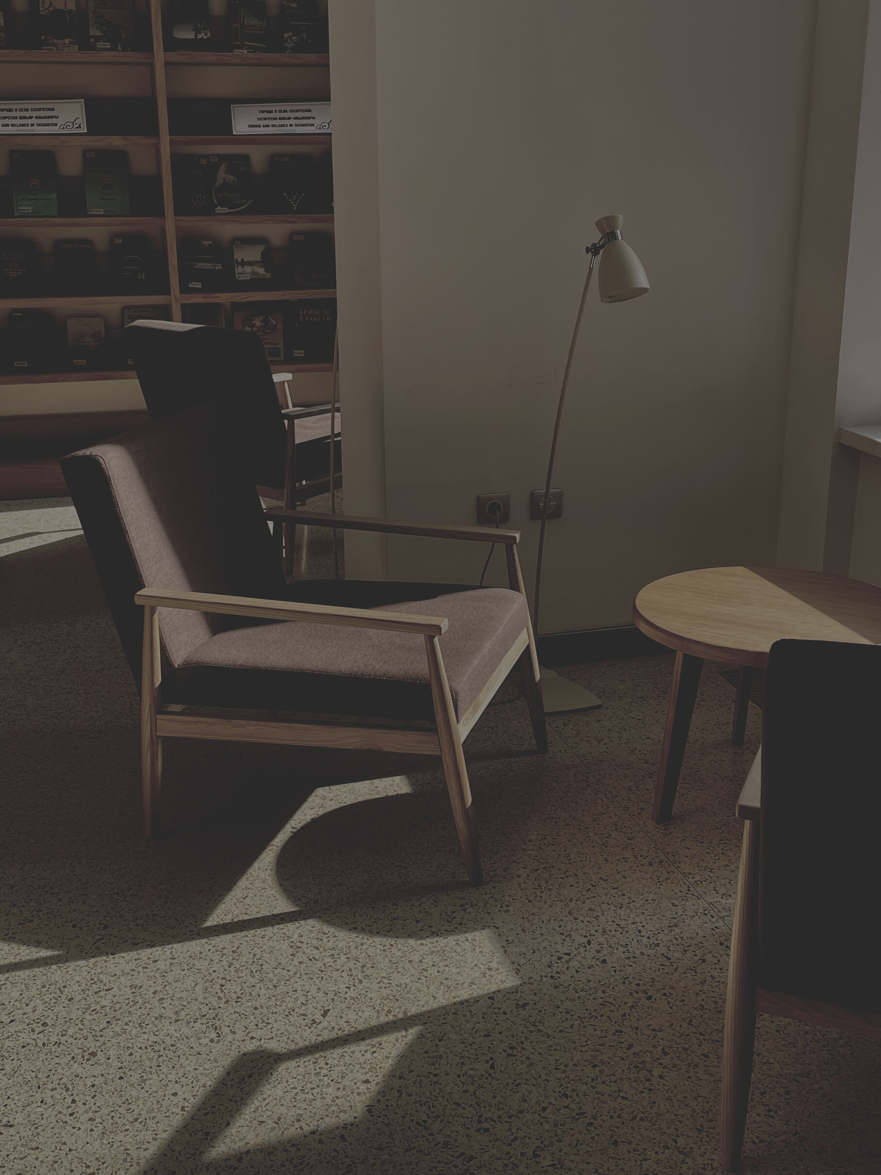 Brown Wooden Chair Beside Table